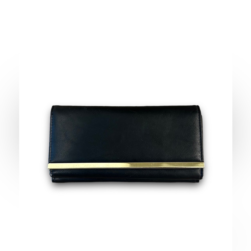 3/$15 Black Faux Leather long wallet